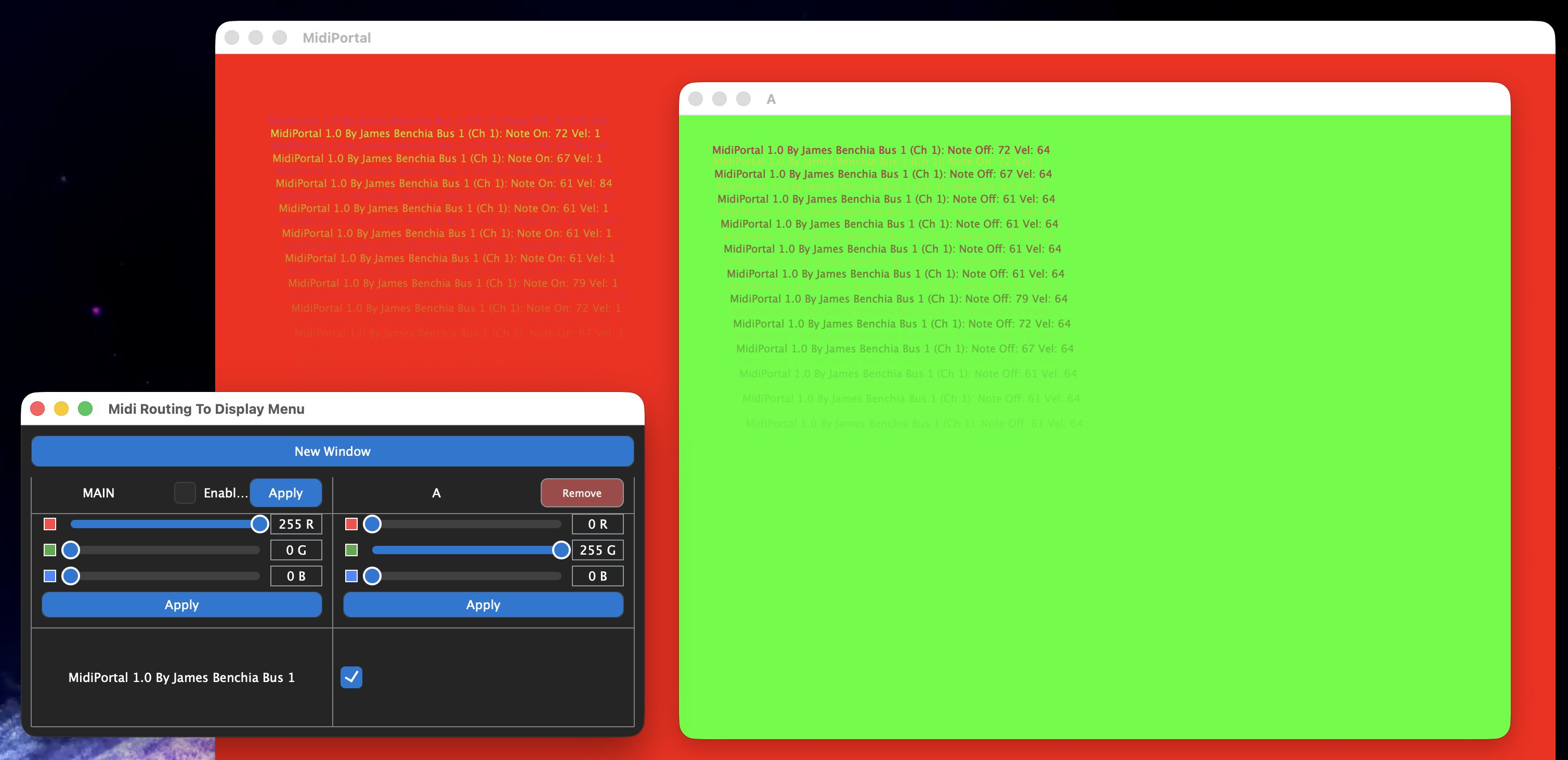 MIDI Portal individual display customization